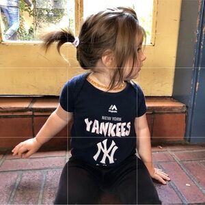 Majestic Blue Yankees Bodysuit One Piece